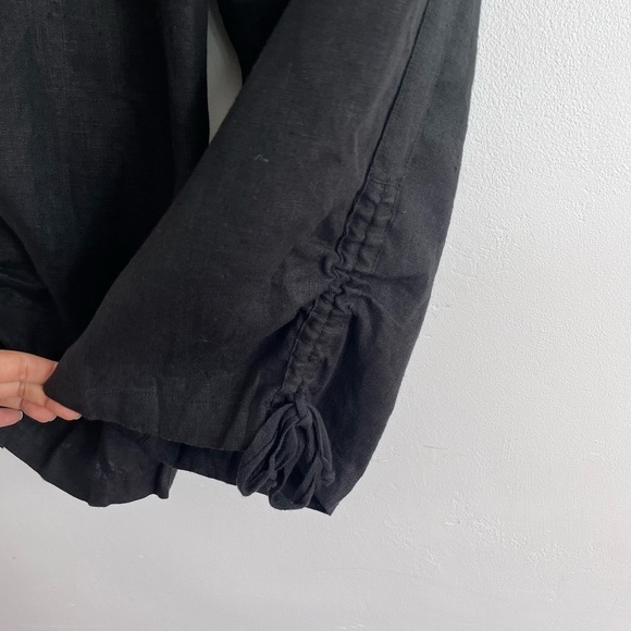 Chico’s black linen Cropped Pull on Ruched Hem Pants - Picture 5 of 8